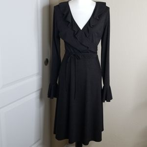 Express long sleeve faux wrap dress size 7/8